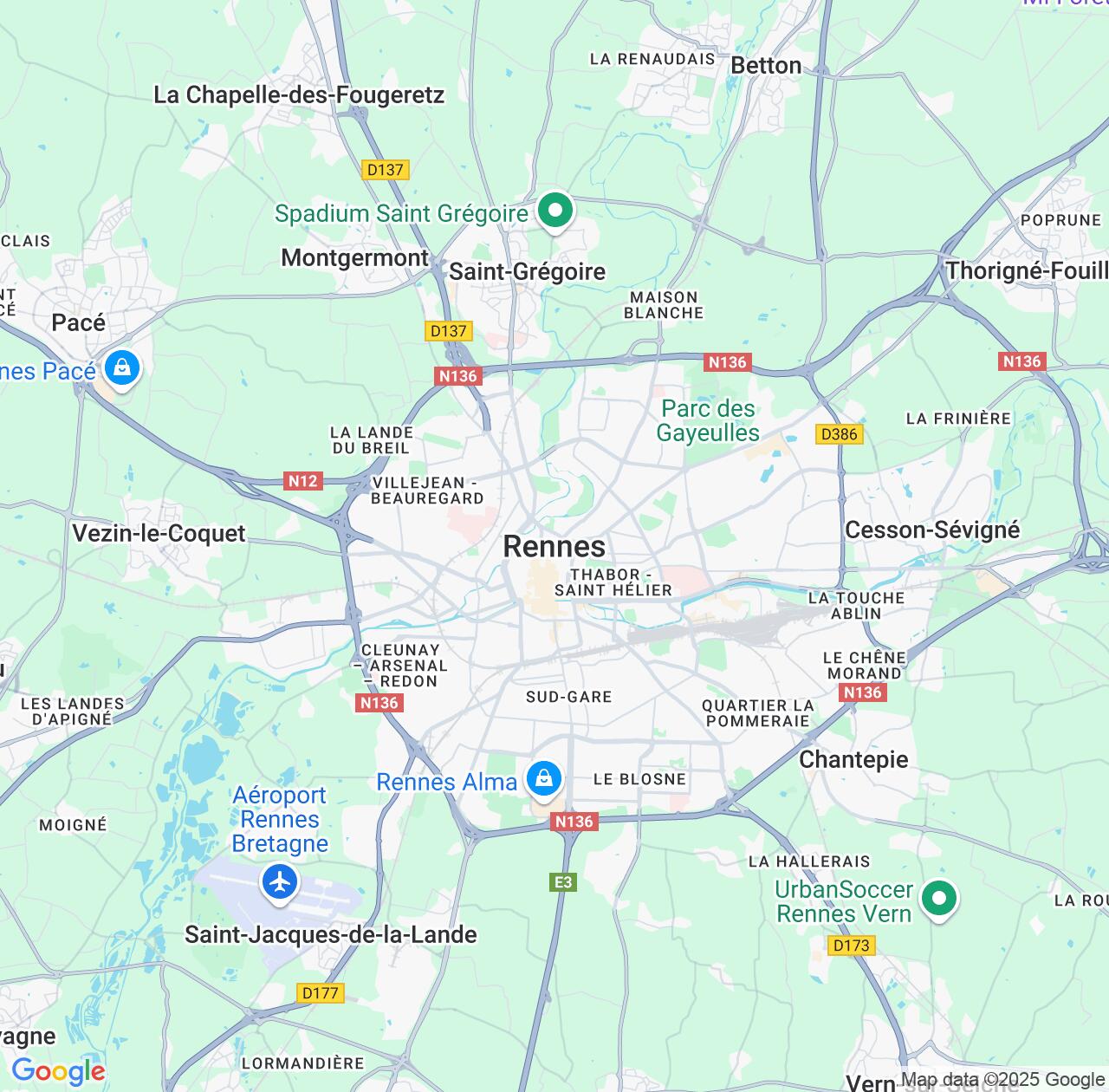 Map image for Intellectual Property Lawyers in Rennes and Brittany IP firms at coordinates  ; .