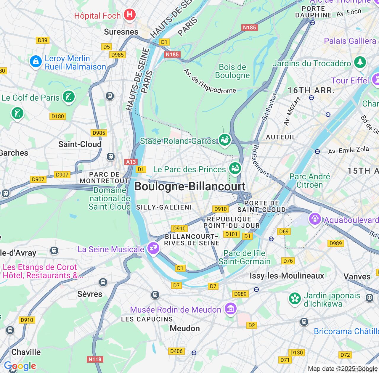 Map image for Intellectual Property Lawyers in Boulogne-Billancourt and Île-de-France IP firms at coordinates  ; .