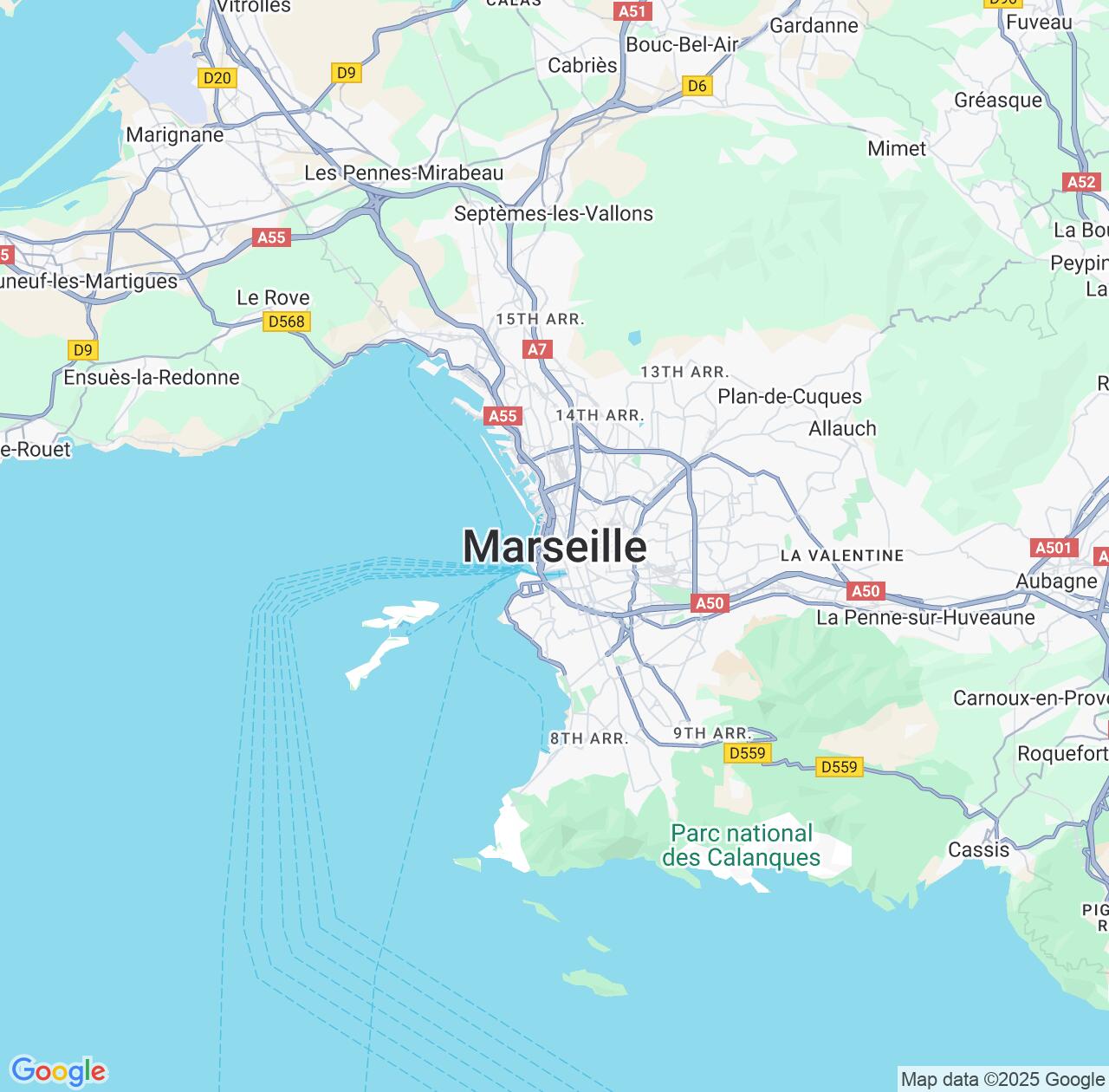 Map image for Intellectual Property Lawyers in Marseille and Provence-Alpes-Côte d'Azur IP firms at coordinates  ; .