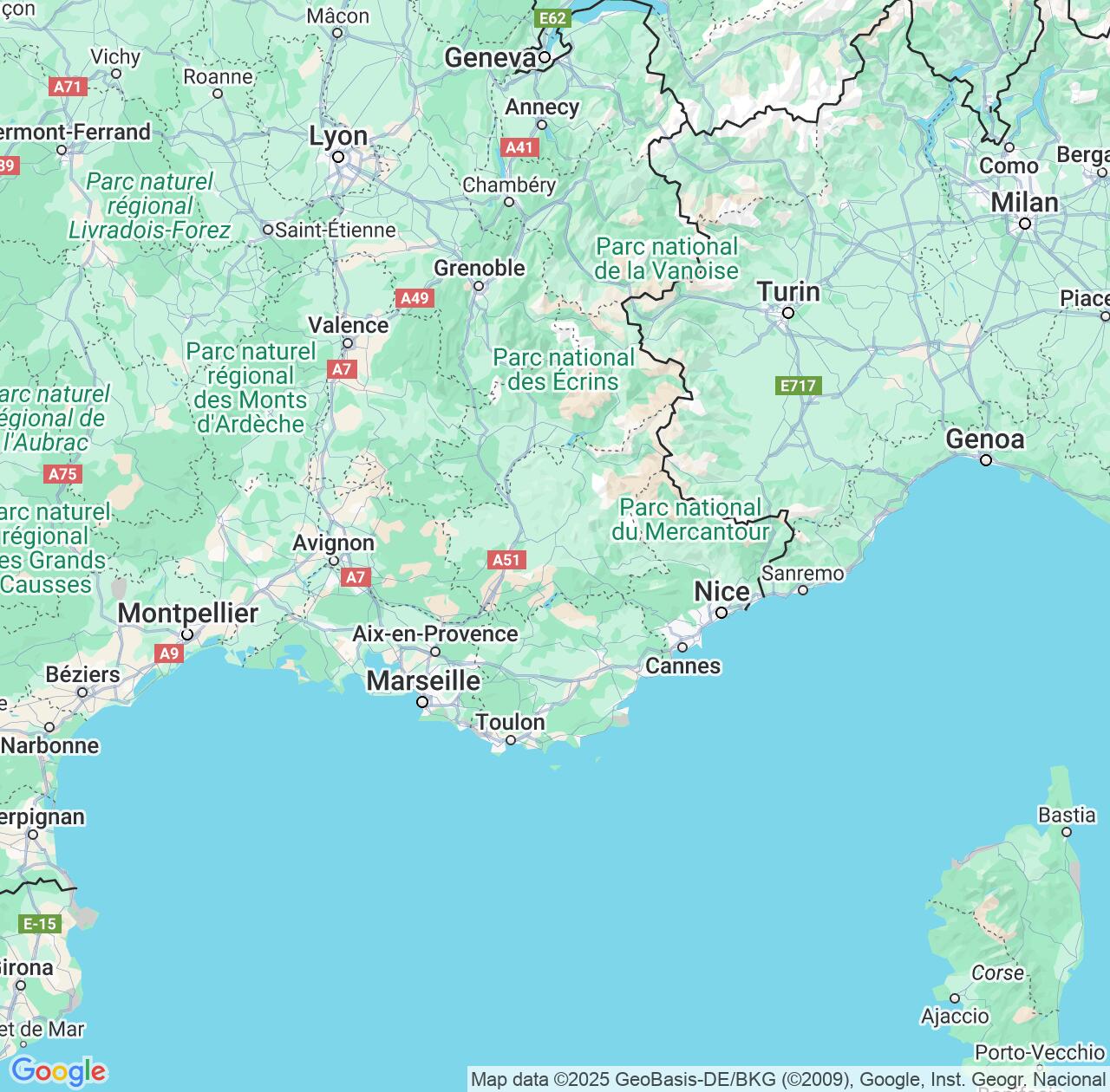 Map image for Intellectual Property Lawyers in Provence-Alpes-Côte d'Azur and France IP firms at coordinates  ; .