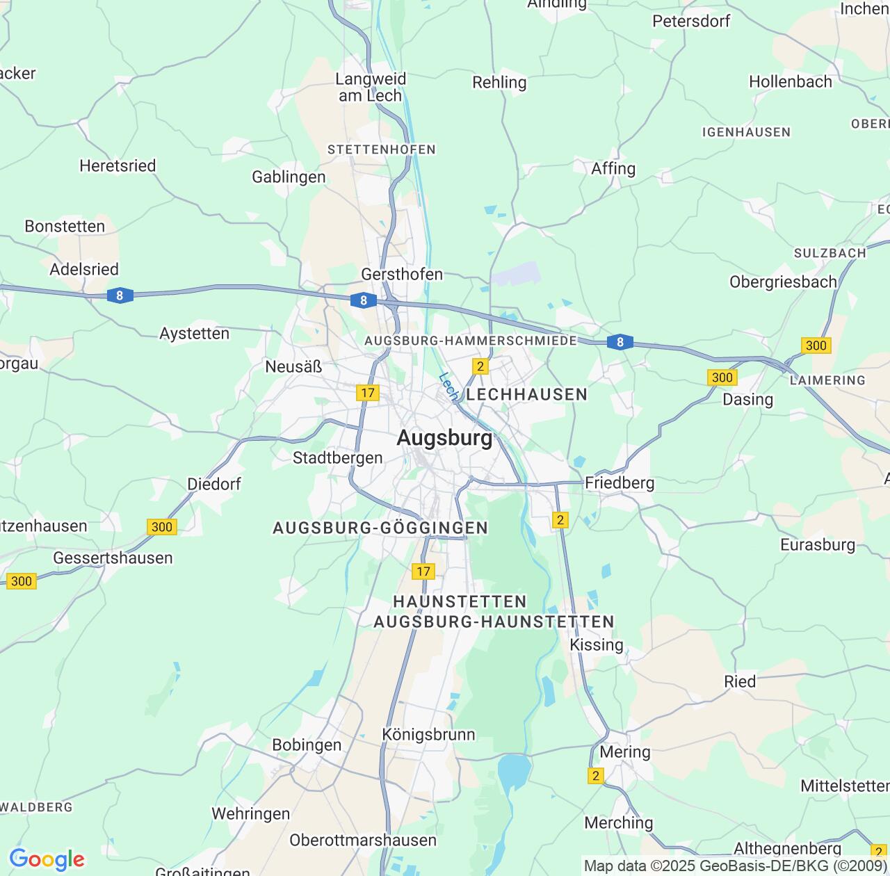 Map image for Intellectual Property Lawyers in Augsburg and Bavaria IP firms at coordinates  ; .