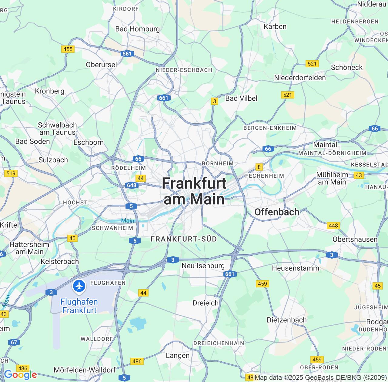Map image for Intellectual Property Lawyers in Frankfurt am Main and Hesse IP firms at coordinates  ; .