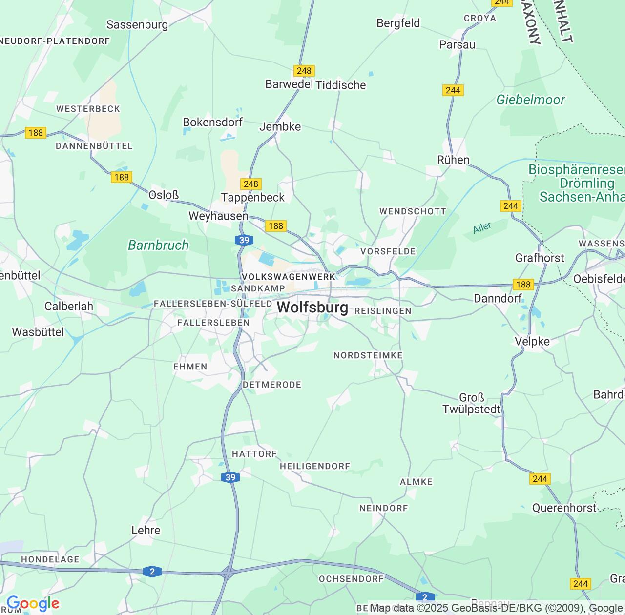 Map image for Intellectual Property Lawyers in Wolfsburg and Lower Saxony IP firms at coordinates  ; .