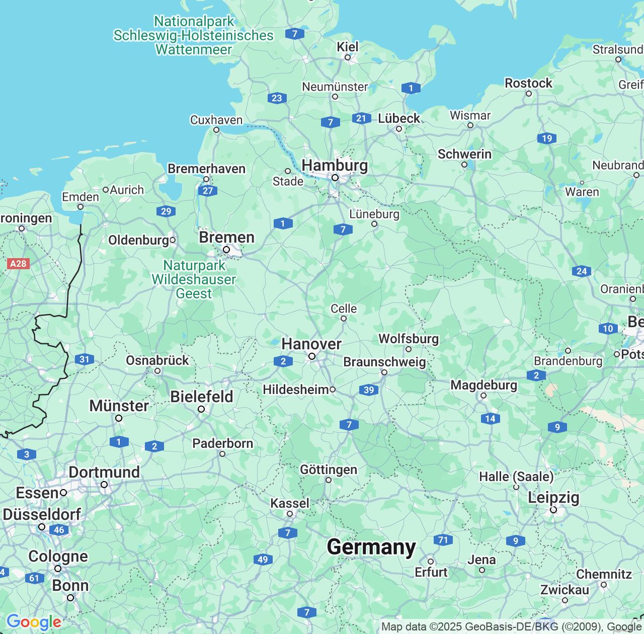 Map image for Intellectual Property Lawyers in Lower Saxony and Germany IP firms at coordinates  ; .