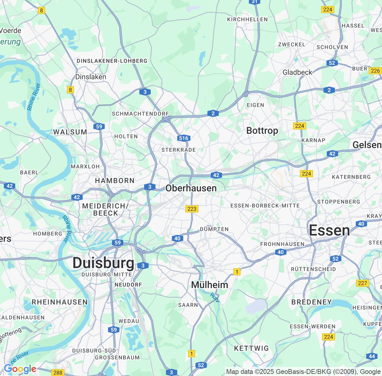 Map image for Intellectual Property Lawyers in Oberhausen and North Rhine-Westphalia IP firms at coordinates  ; .