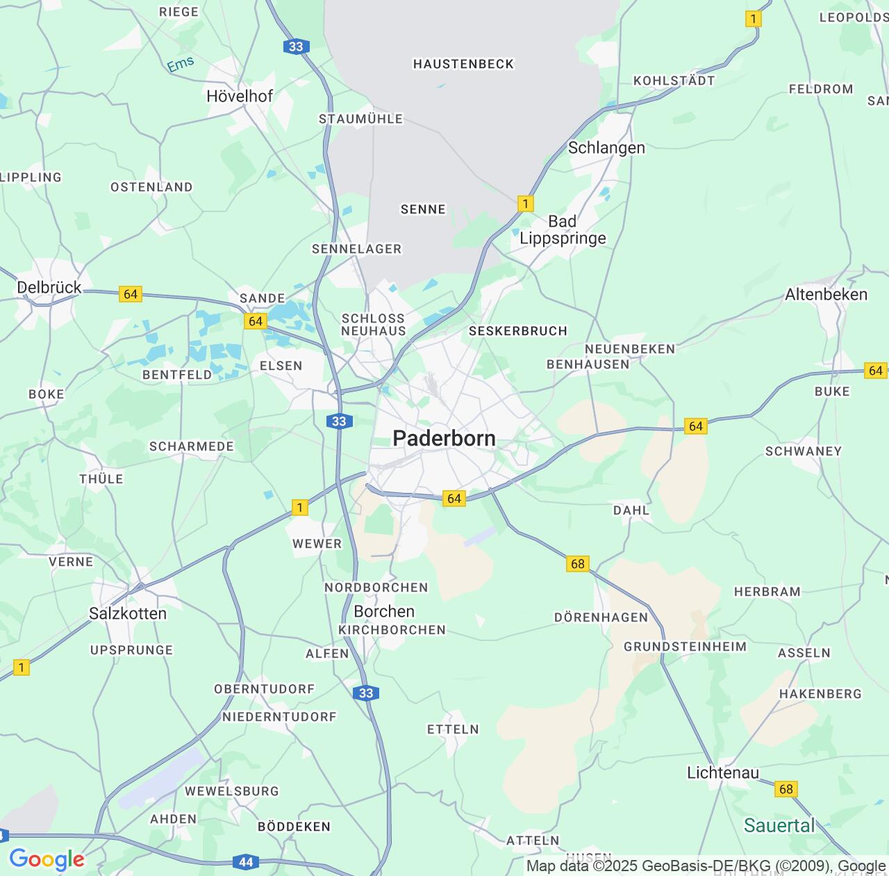 Map image for Intellectual Property Lawyers in Paderborn and North Rhine-Westphalia IP firms at coordinates  ; .