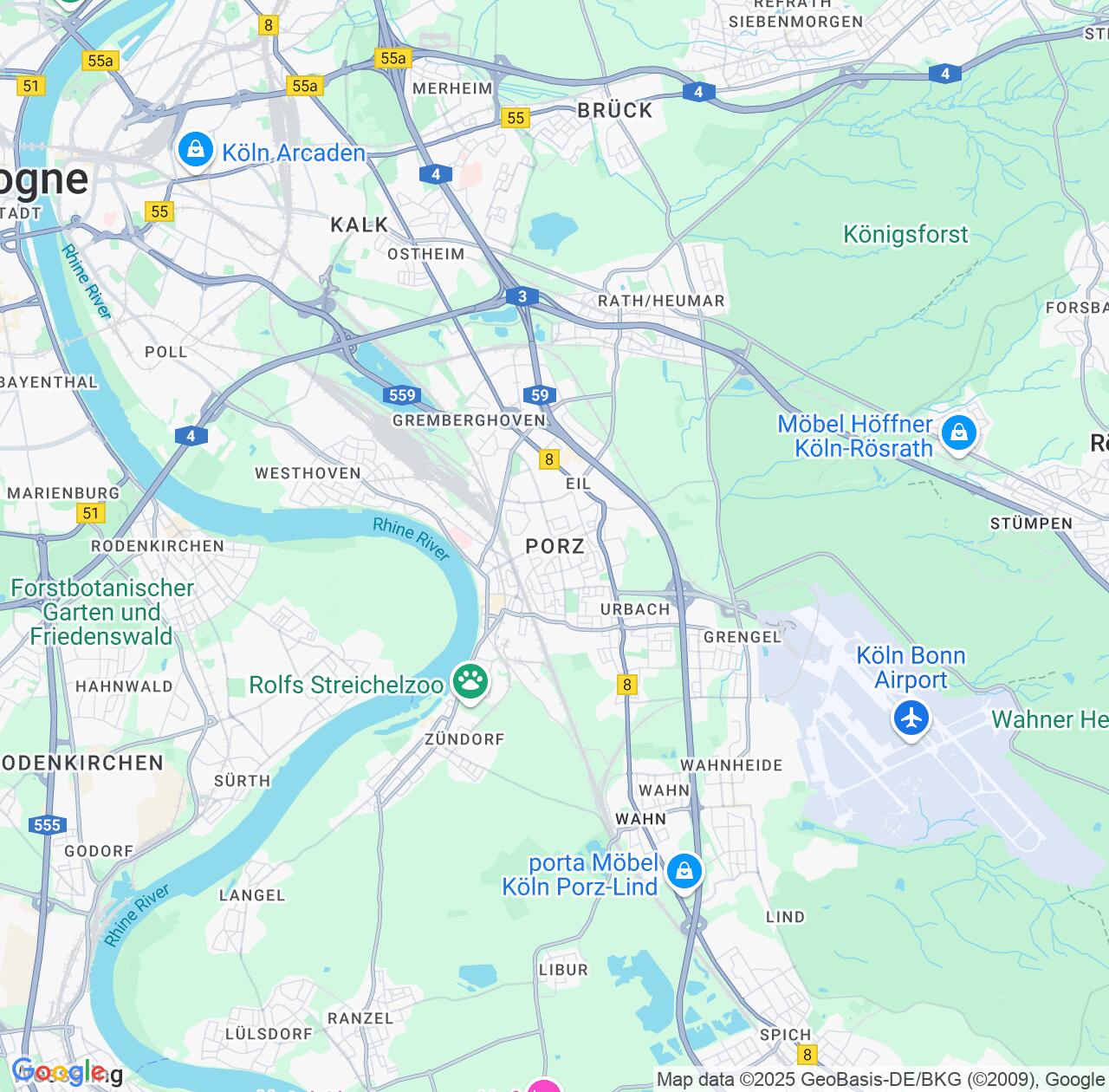 Map image for Intellectual Property Lawyers in Porz am Rhein and North Rhine-Westphalia IP firms at coordinates  ; .