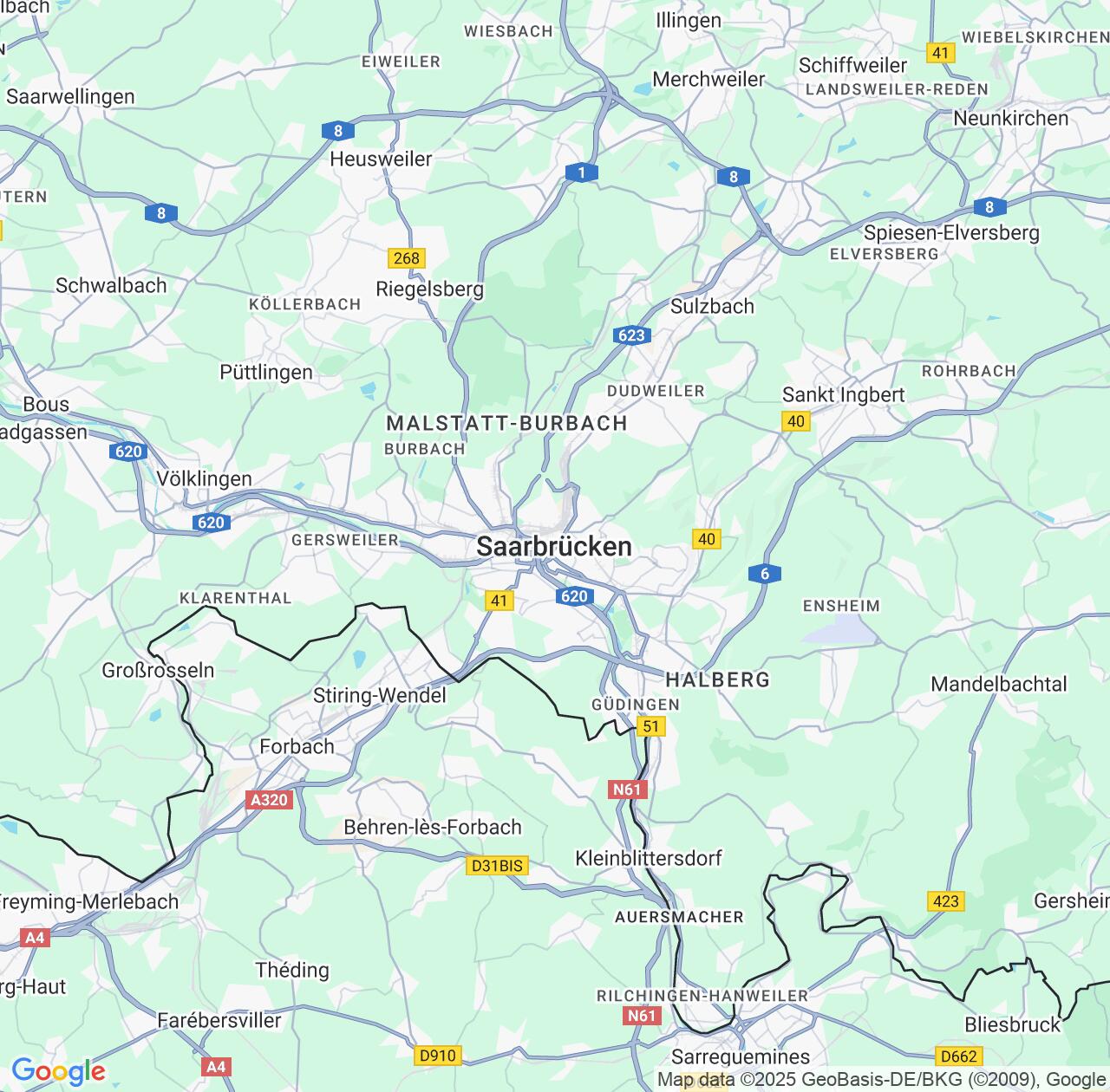 Map image for Intellectual Property Lawyers in Saarbruecken and Saarland IP firms at coordinates  ; .
