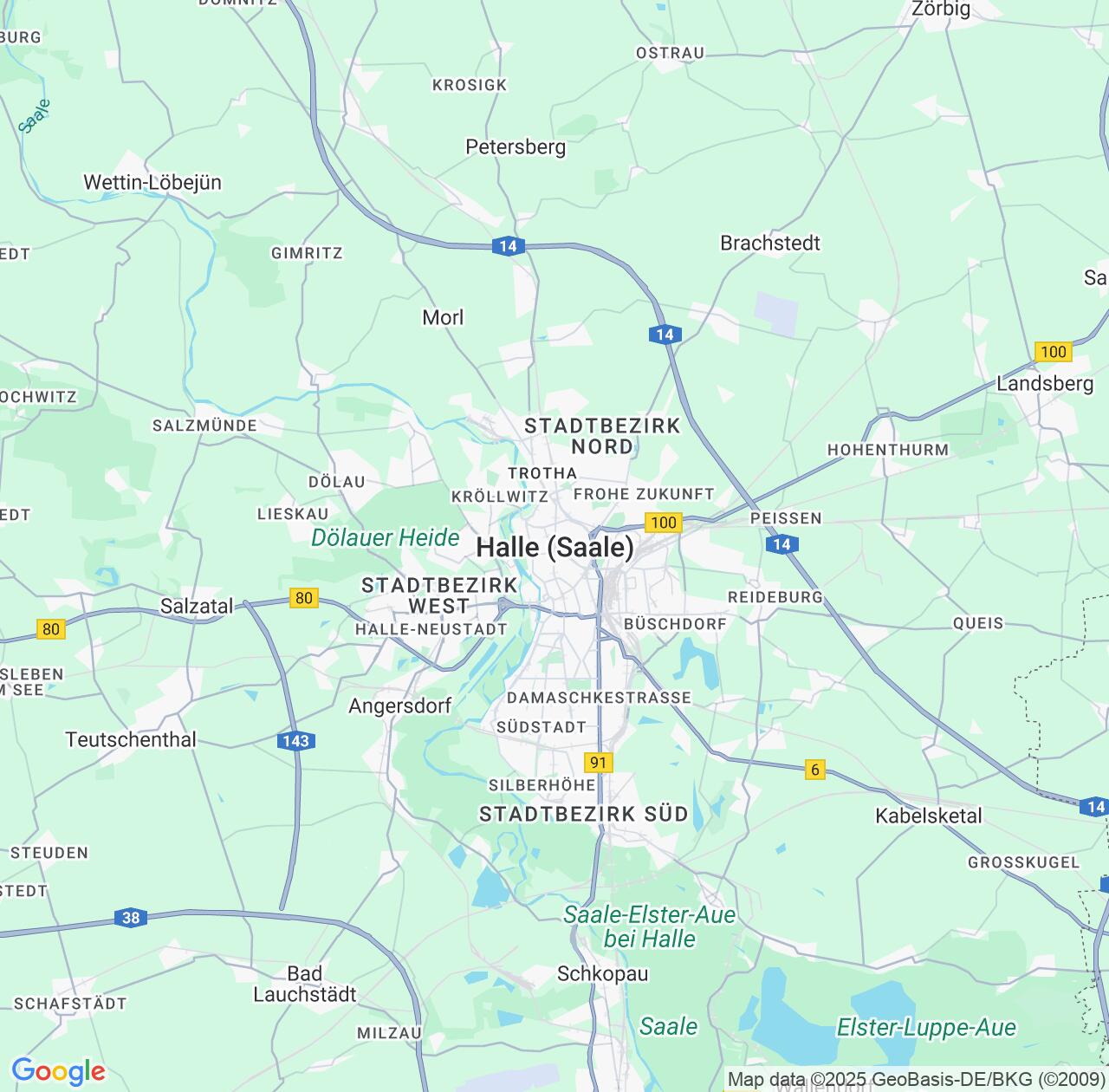 Map image for Intellectual Property Lawyers in Halle (Saale) and Saxony-Anhalt IP firms at coordinates  ; .