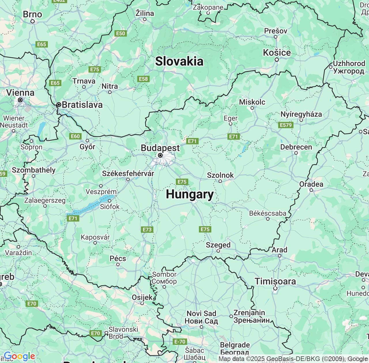 Map image for Intellectual Property Lawyers in Hungary and Europe IP firms at coordinates  ; .