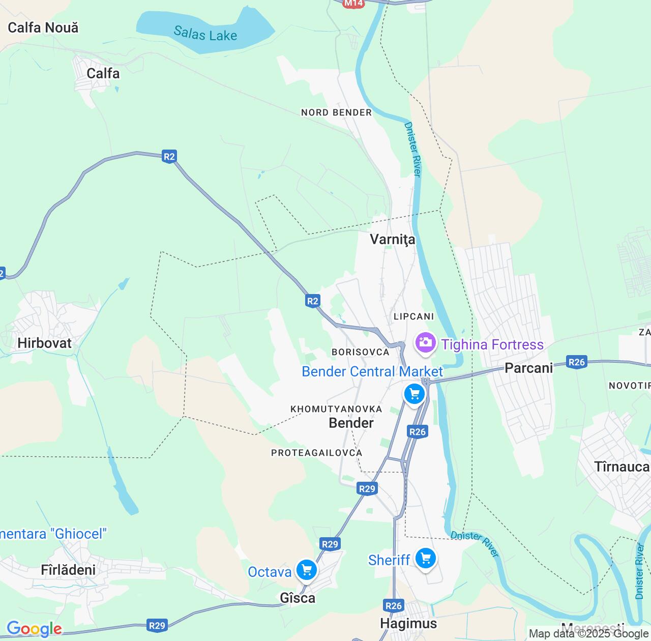 Map image for Intellectual Property Lawyers in Bender Municipality and Moldova IP firms at coordinates  ; .