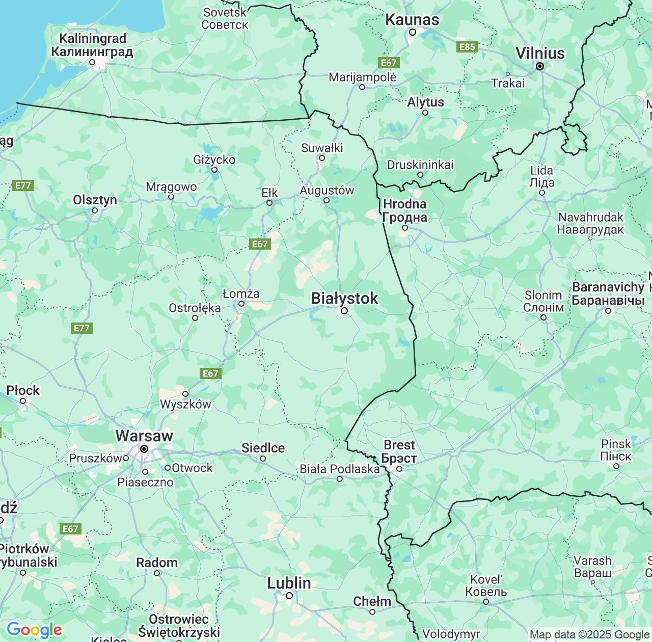 Map image for Intellectual Property Lawyers in Podlasie and Poland IP firms at coordinates  ; .