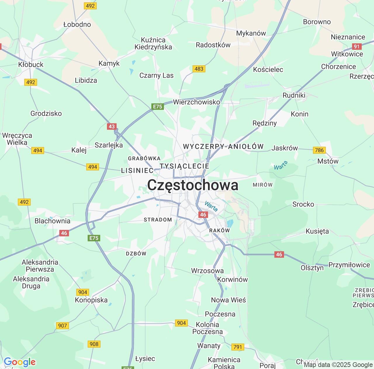 Map image for Intellectual Property Lawyers in Czestochowa and Silesia IP firms at coordinates  ; .