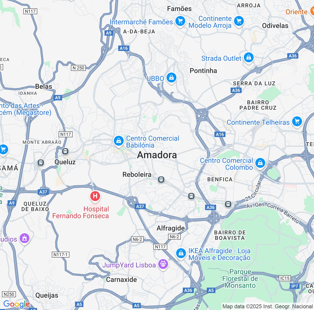 Map image for Intellectual Property Lawyers in Amadora and Lisbon IP firms at coordinates  ; .