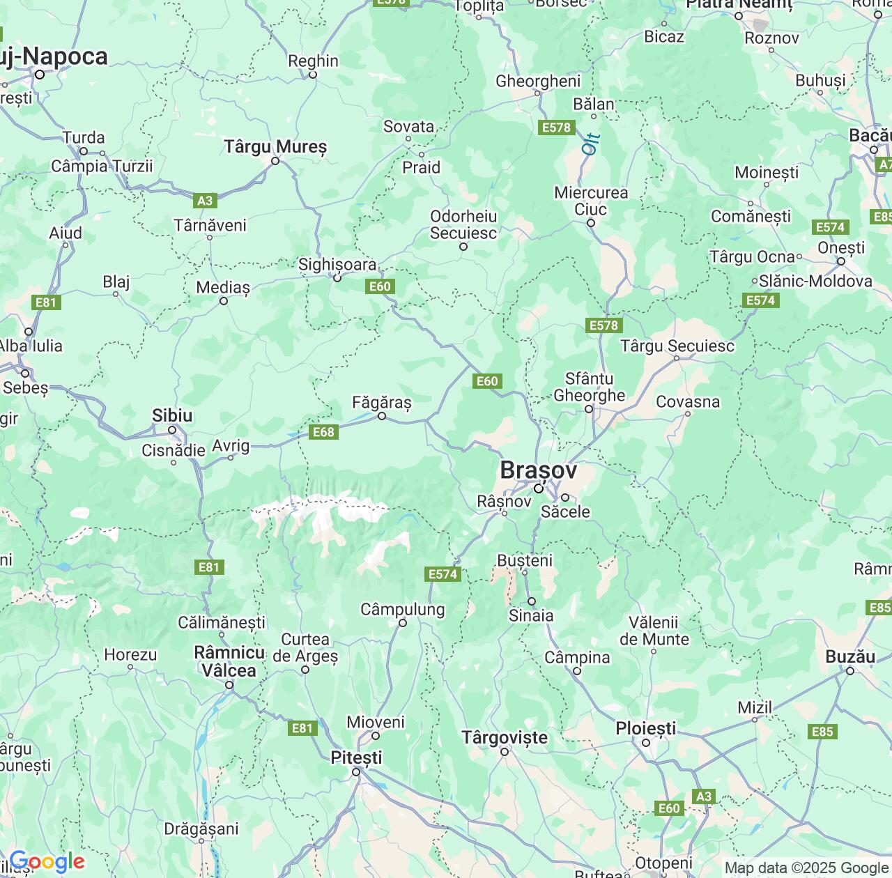Map image for Intellectual Property Lawyers in Brașov County and Romania IP firms at coordinates  ; .