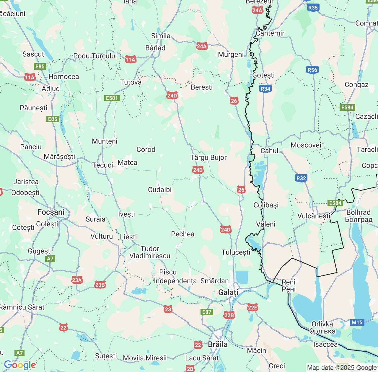 Map image for Intellectual Property Lawyers in Galați County and Romania IP firms at coordinates  ; .