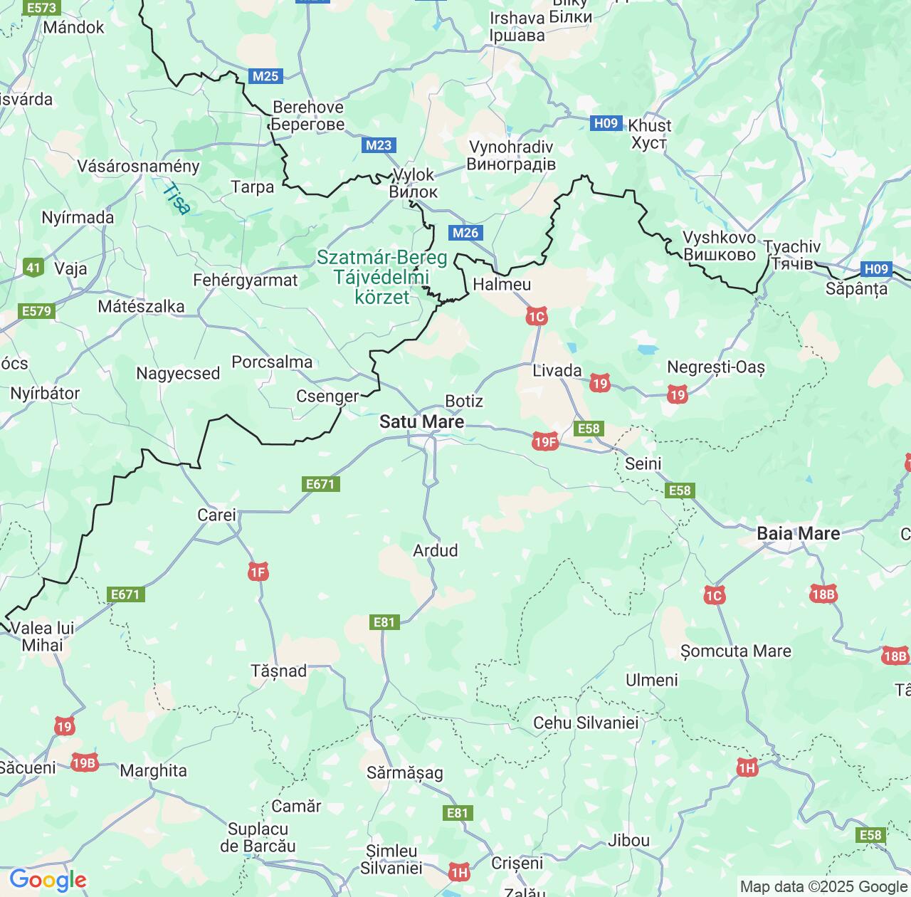 Map image for Intellectual Property Lawyers in Satu Mare County and Romania IP firms at coordinates  ; .