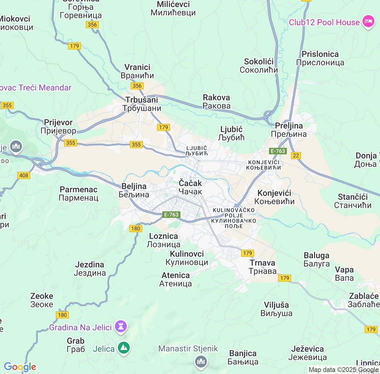 Map image for Intellectual Property Lawyers in Cacak and Central Serbia IP firms at coordinates  ; .