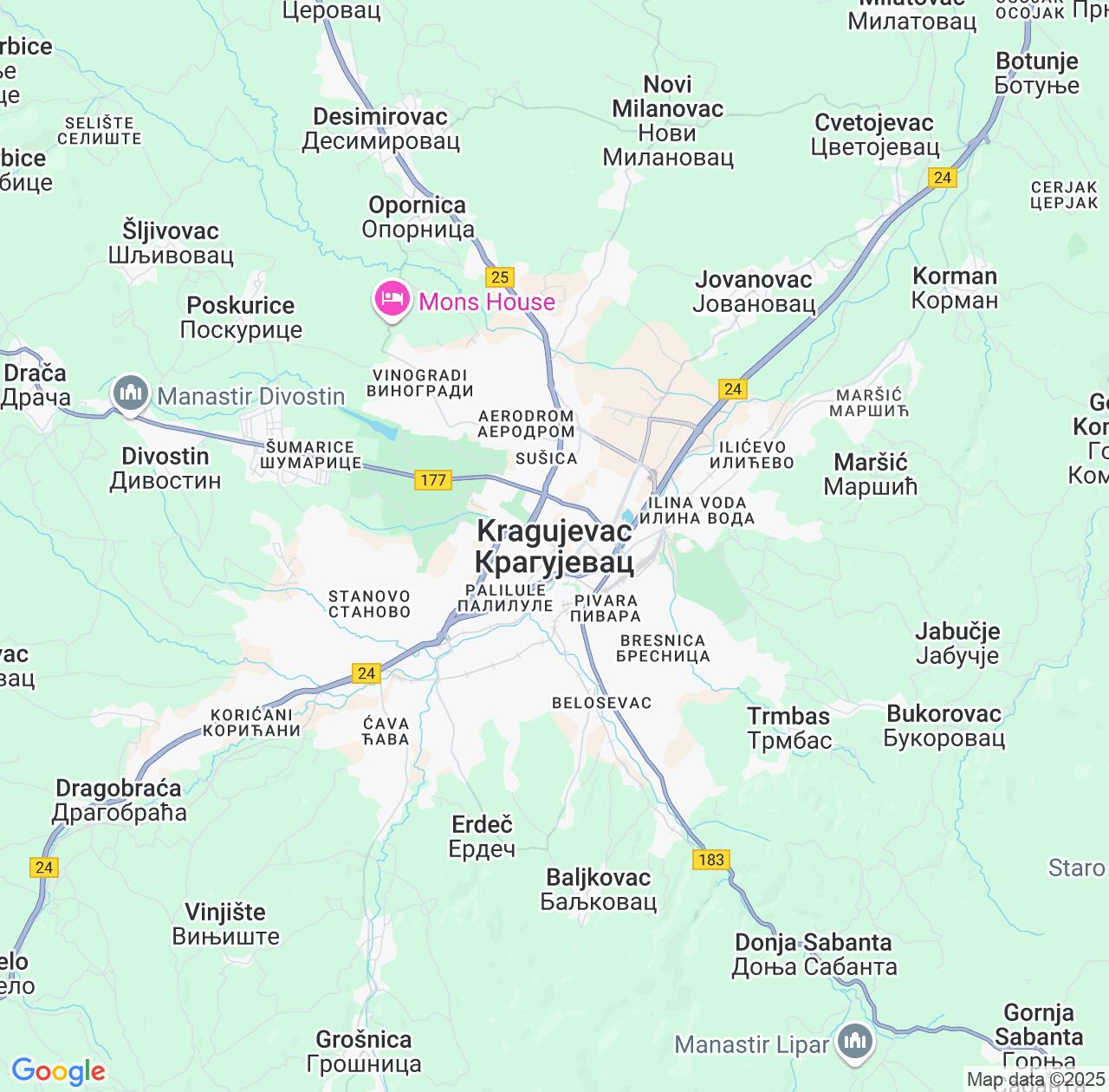 Map image for Intellectual Property Lawyers in Kragujevac and Central Serbia IP firms at coordinates  ; .