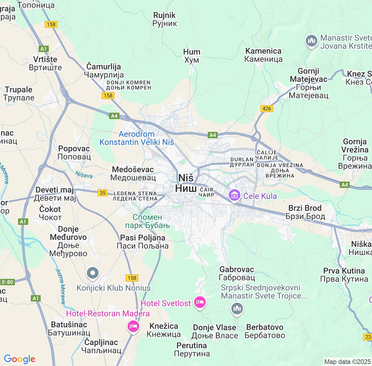 Map image for Intellectual Property Lawyers in Nis and Central Serbia IP firms at coordinates  ; .