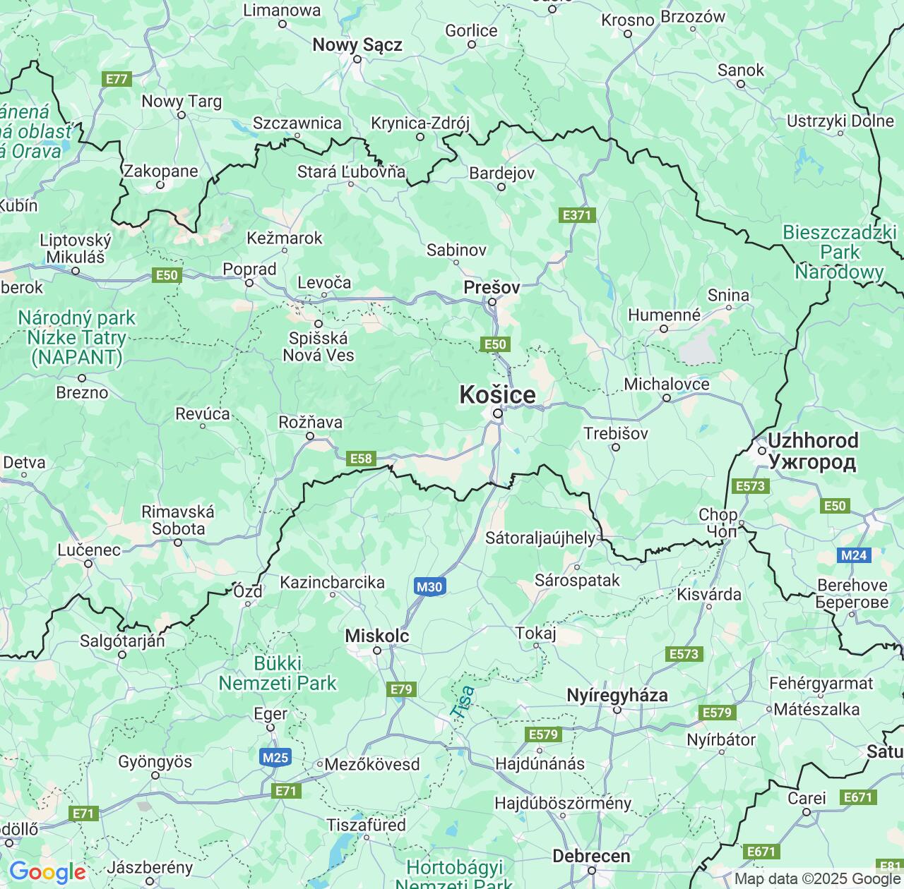 Map image for Intellectual Property Lawyers in Košice Region and Slovakia IP firms at coordinates  ; .
