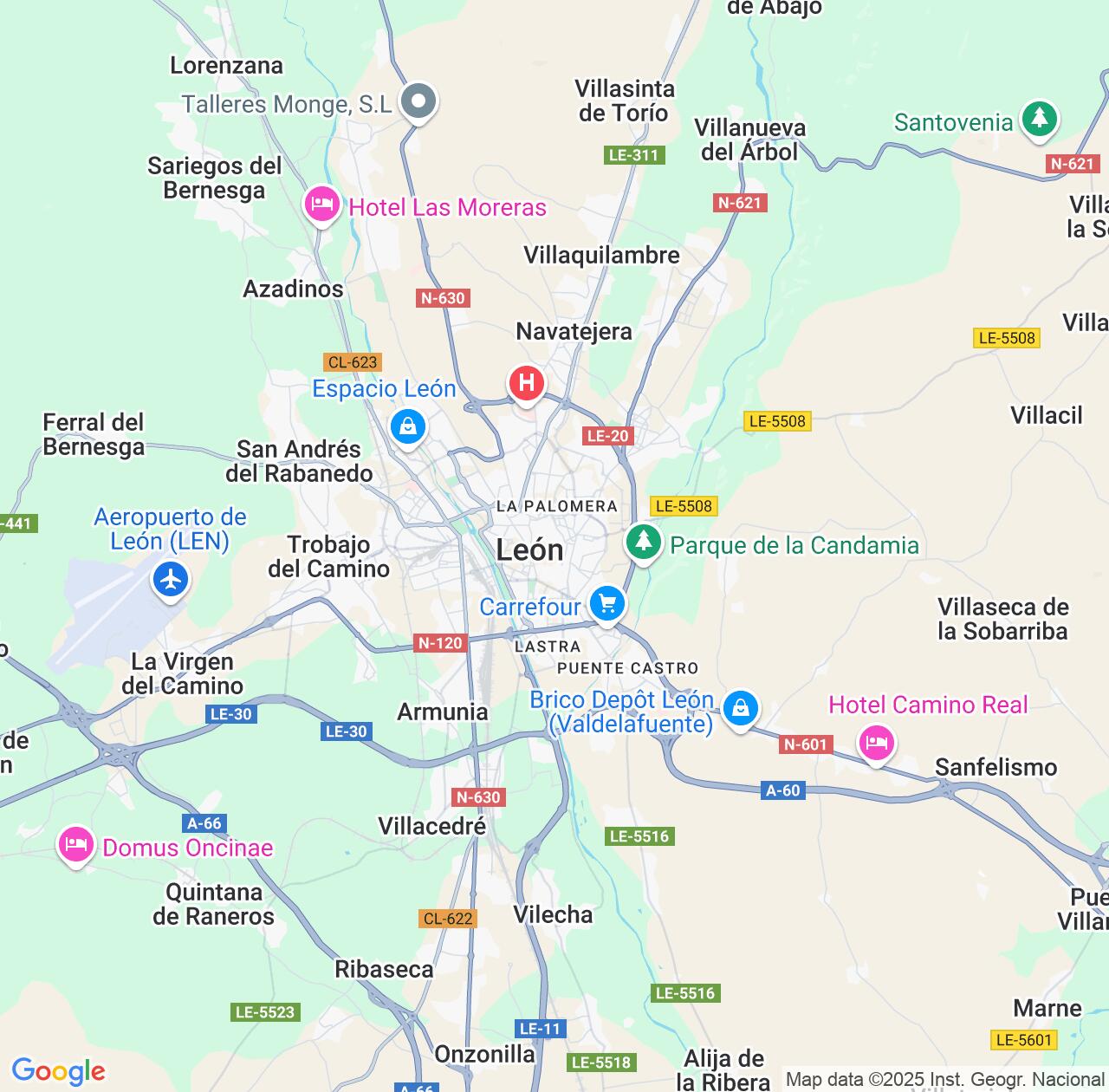 Map image for Intellectual Property Lawyers in León and Castille and León IP firms at coordinates  ; .