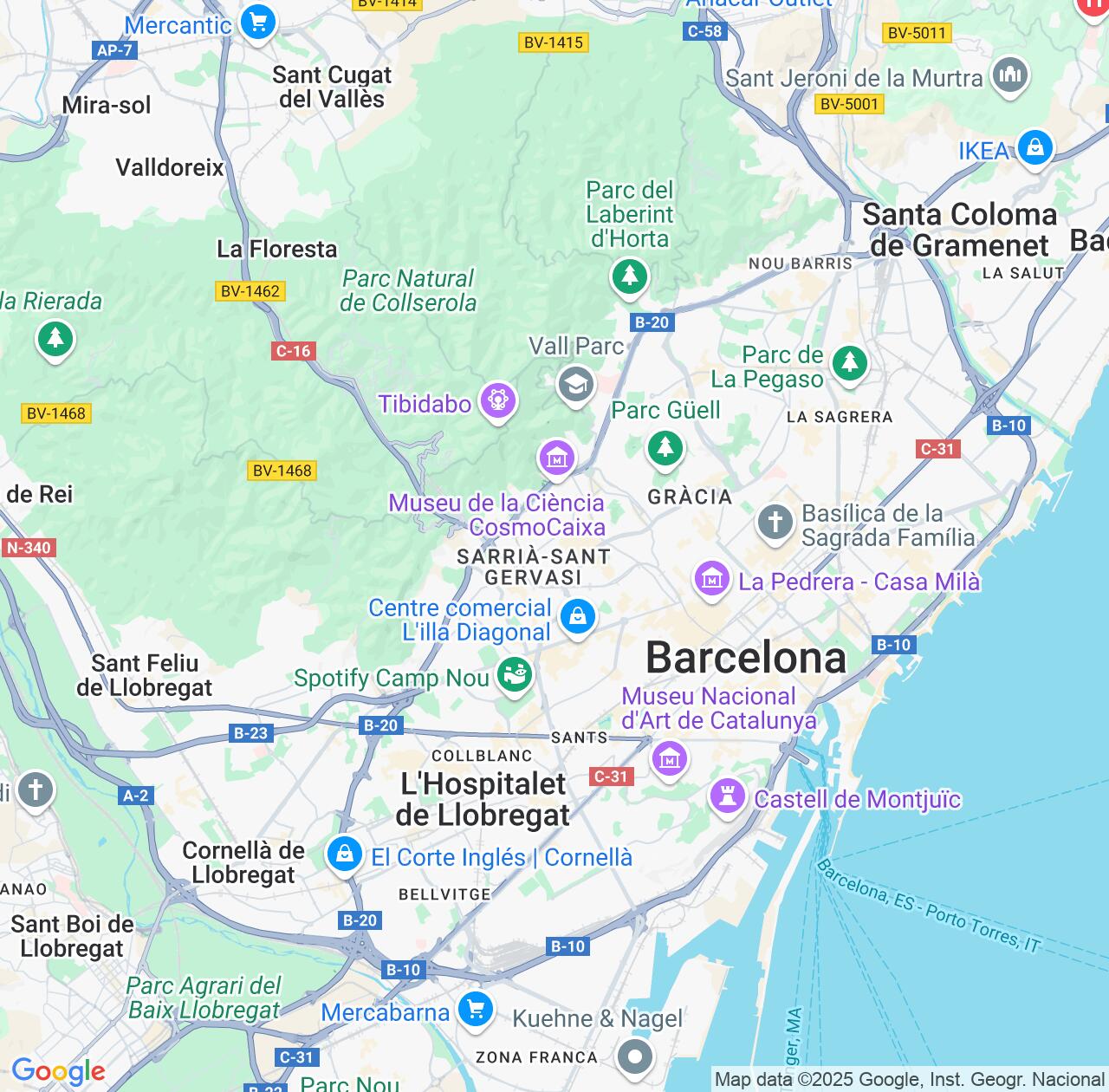 Map image for Intellectual Property Lawyers in Sarria-Sant Gervasi and Catalonia IP firms at coordinates  ; .
