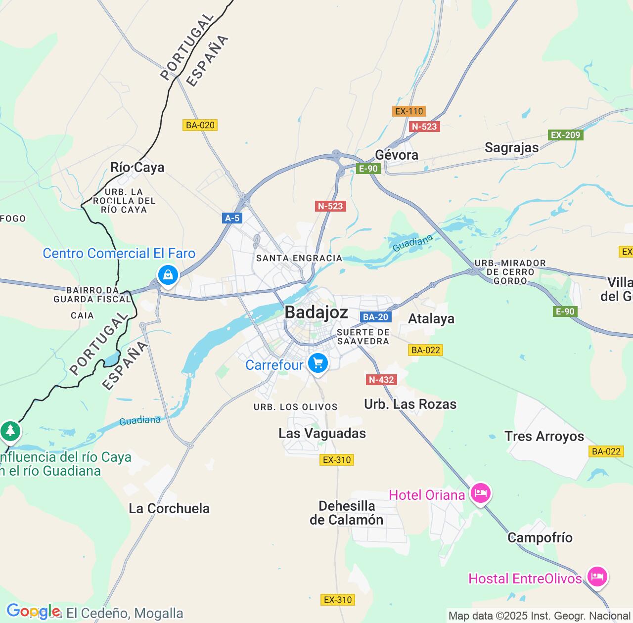 Map image for Intellectual Property Lawyers in Badajoz and Extremadura IP firms at coordinates  ; .