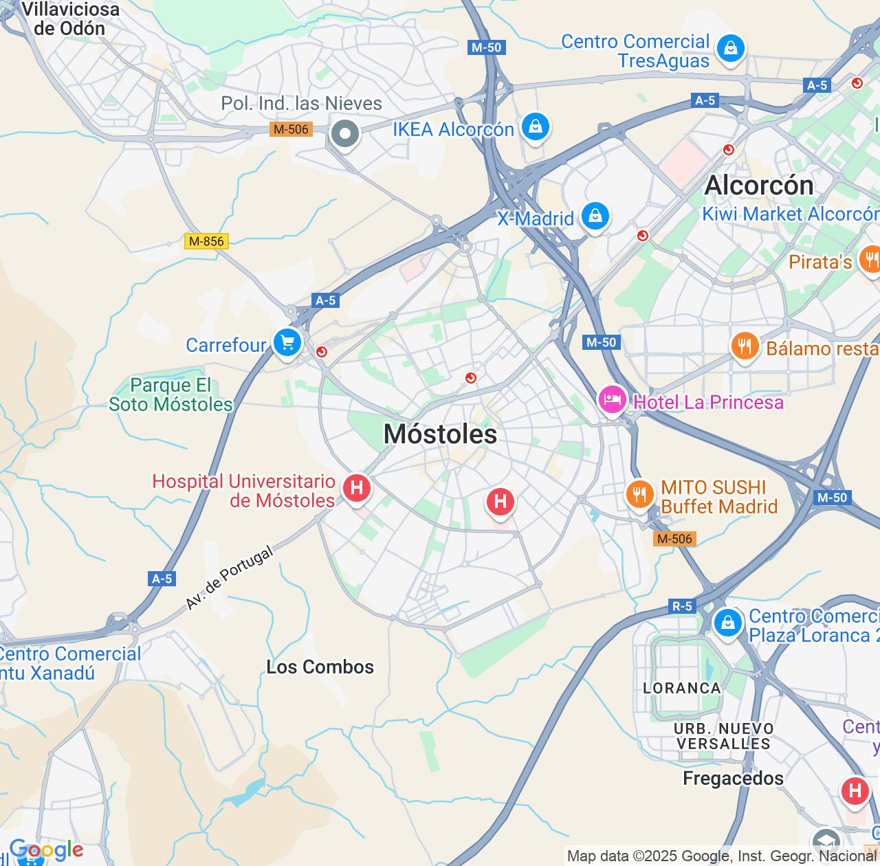 Map image for Intellectual Property Lawyers in Mostoles and Madrid IP firms at coordinates  ; .