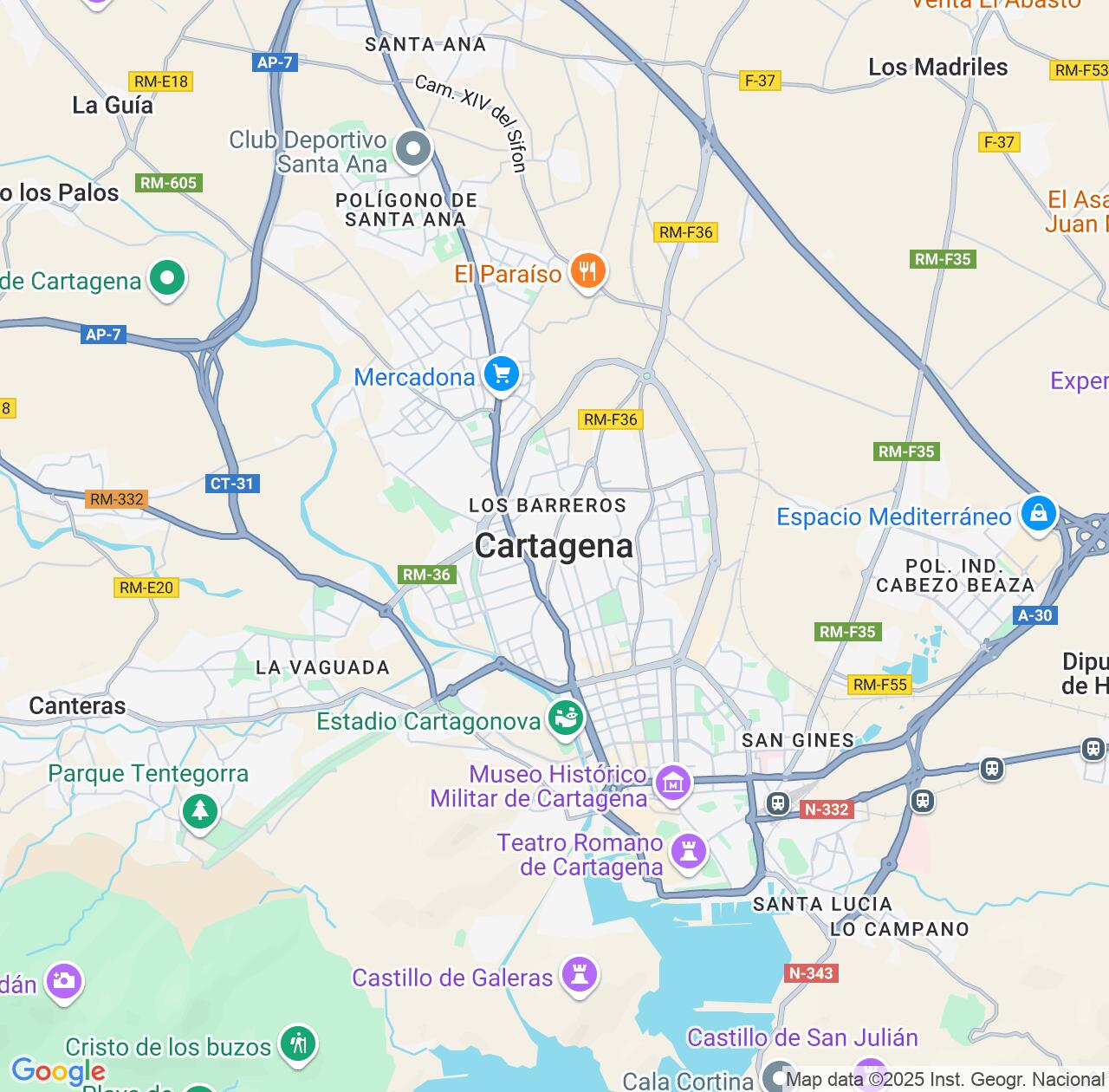 Map image for Intellectual Property Lawyers in Cartagena and Murcia IP firms at coordinates  ; .