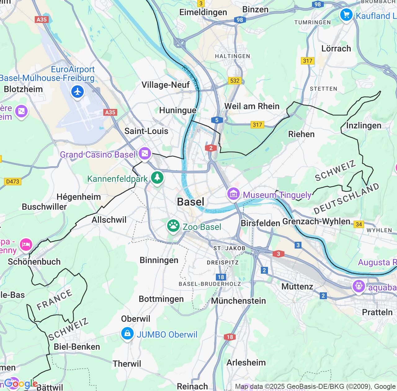 Map image for Intellectual Property Lawyers in Basel-City and Switzerland IP firms at coordinates  ; .