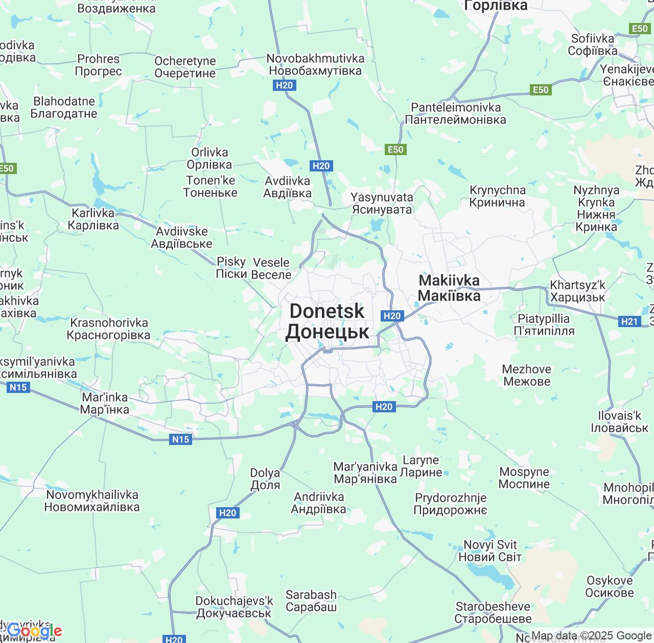 Map image for Intellectual Property Lawyers in Donetsk and Ukraine IP firms at coordinates  ; .