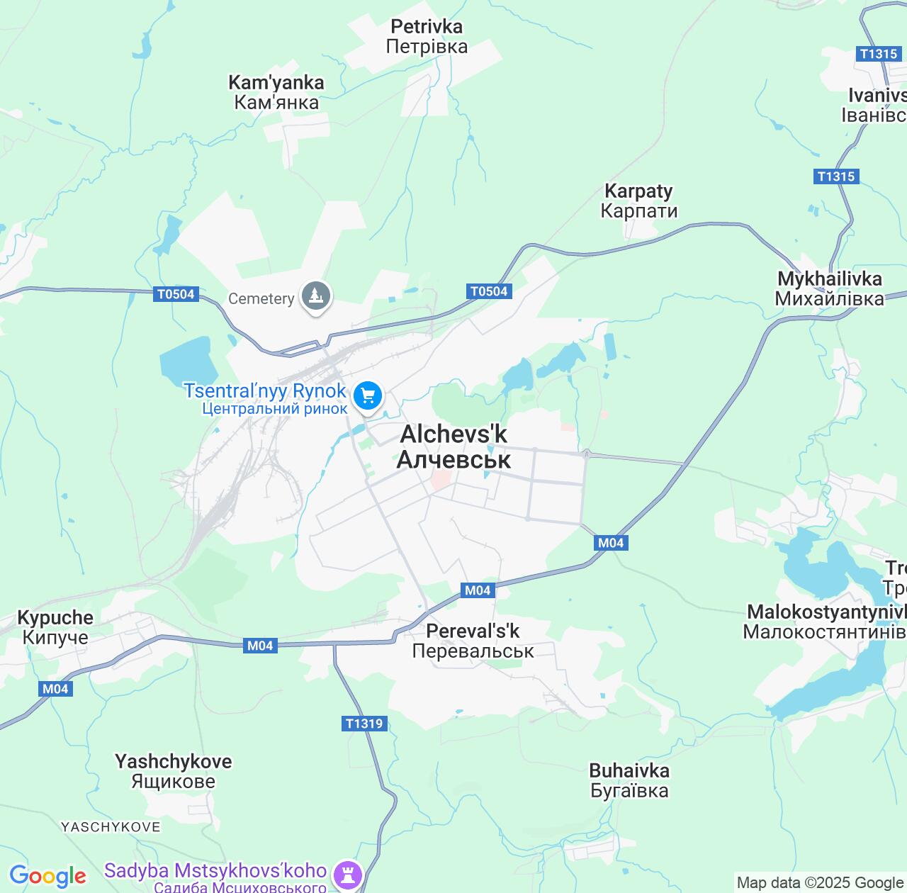 Map image for Intellectual Property Lawyers in Alchevsk and Luhansk IP firms at coordinates  ; .