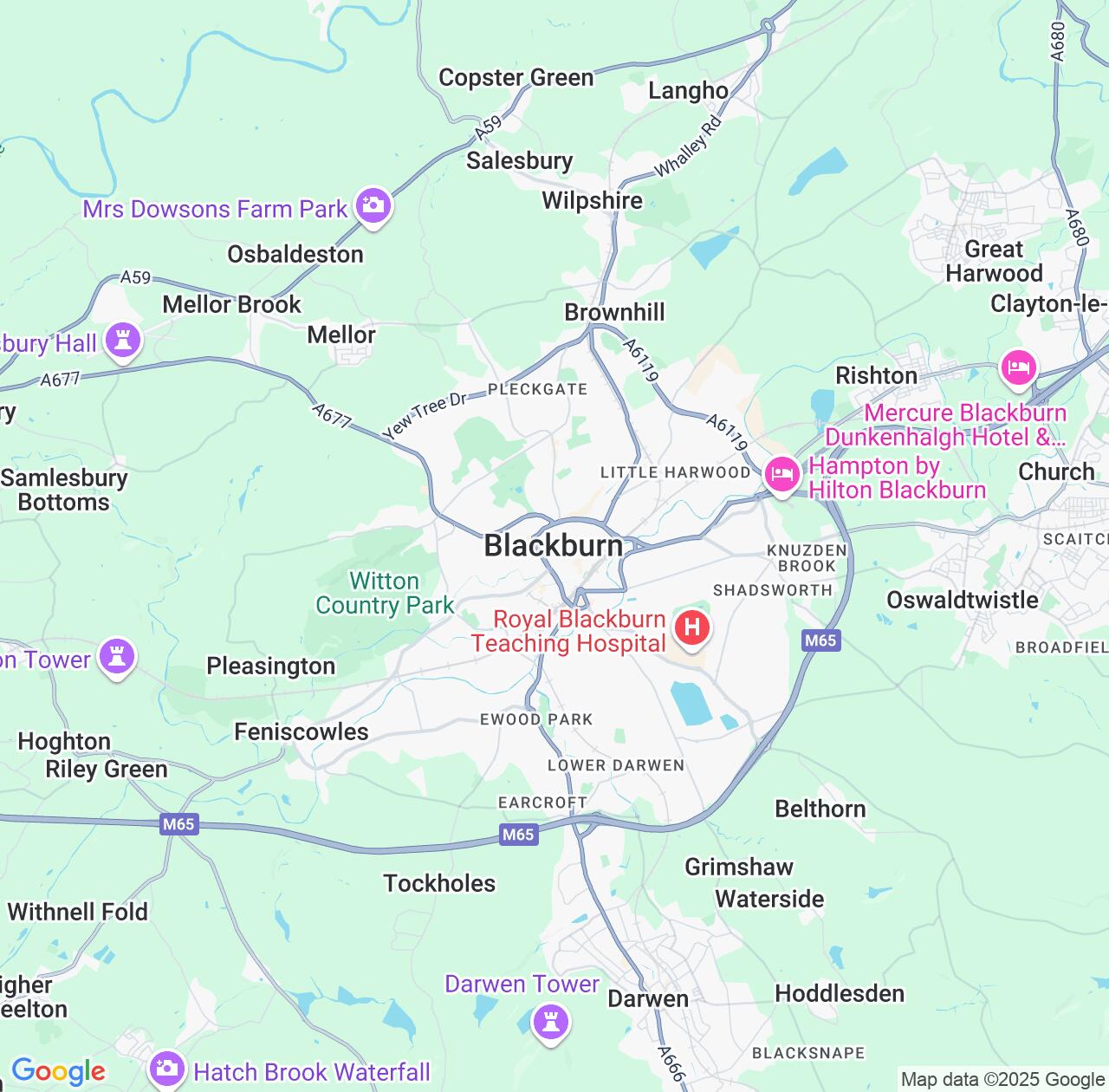 Map image for Intellectual Property Lawyers in Blackburn and England IP firms at coordinates  ; .