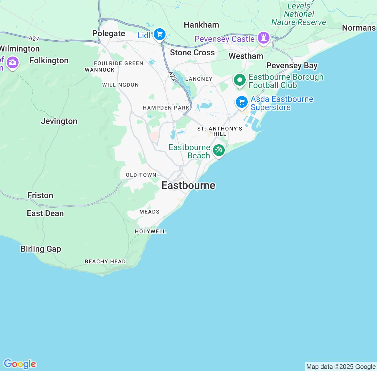 Map image for Intellectual Property Lawyers in Eastbourne and England IP firms at coordinates  ; .