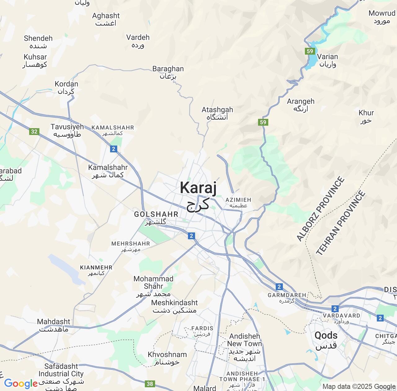 Map image for Intellectual Property Lawyers in Karaj and Alborz Province IP firms at coordinates  ; .