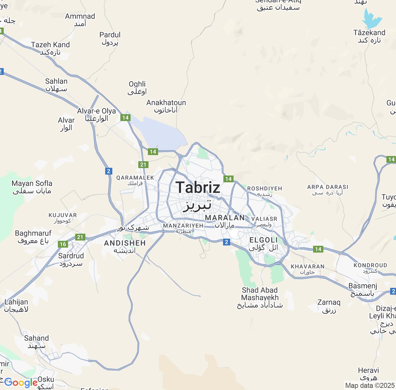 Map image for Intellectual Property Lawyers in Tabriz and East Azerbaijan IP firms at coordinates  ; .