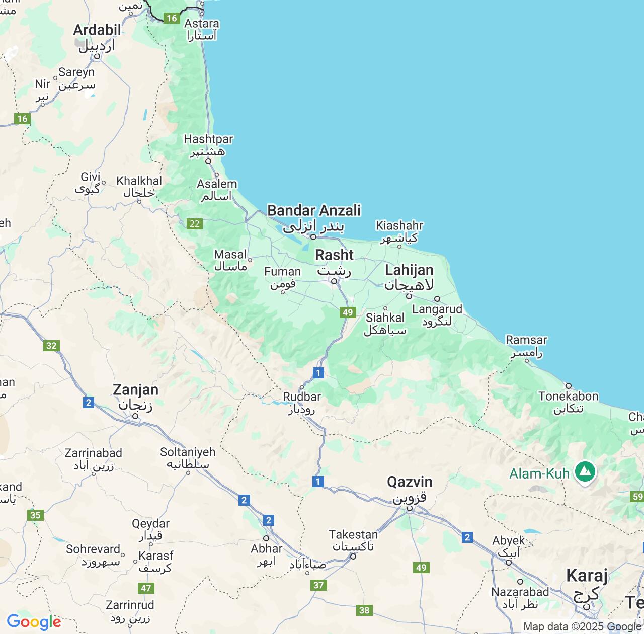 Map image for Intellectual Property Lawyers in Gilan Province and Iran IP firms at coordinates  ; .