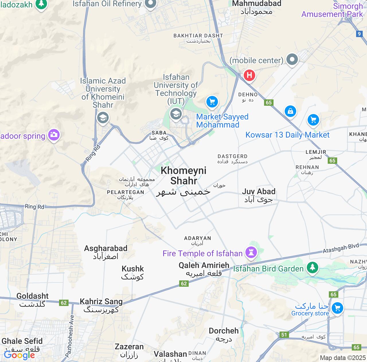 Map image for Intellectual Property Lawyers in Khomeyni Shahr and Isfahan IP firms at coordinates  ; .