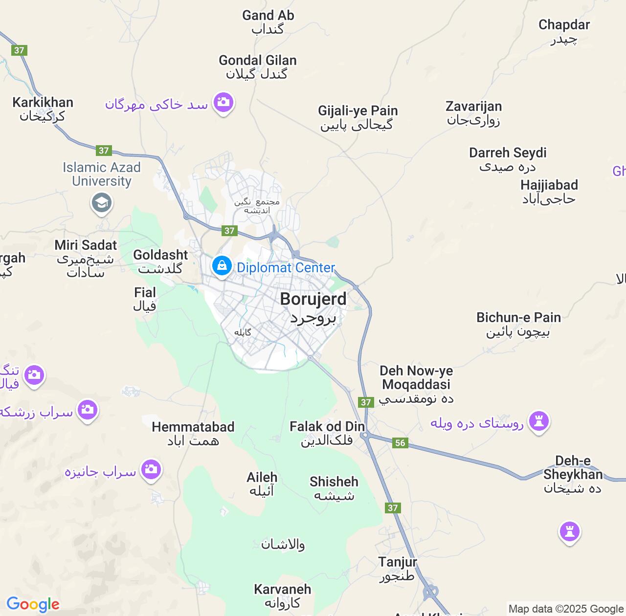 Map image for Intellectual Property Lawyers in Borujerd and Lorestan Province IP firms at coordinates  ; .