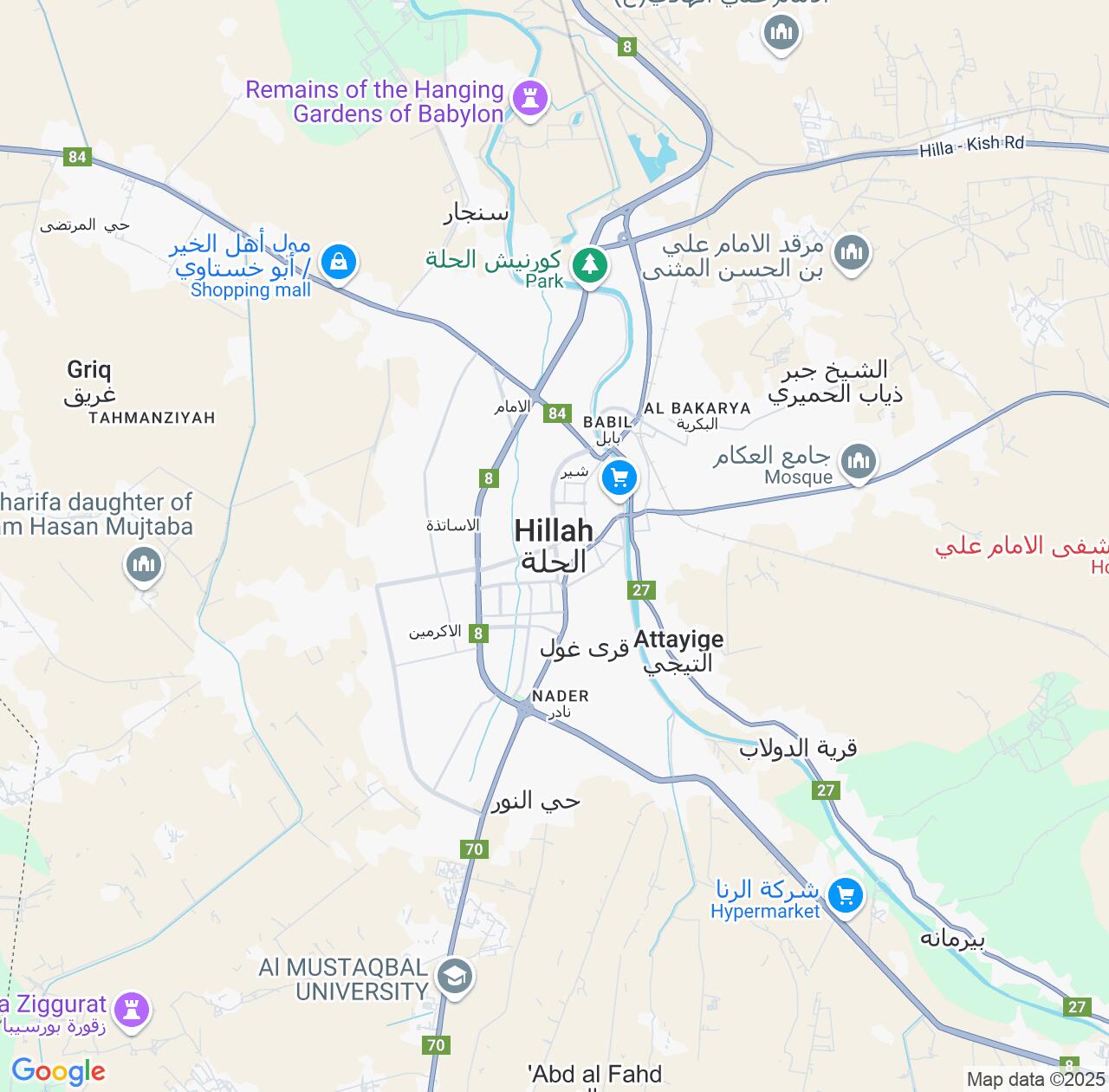 Map image for Intellectual Property Lawyers in Al Hillah and Bābil IP firms at coordinates  ; .