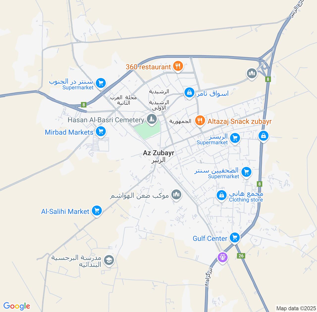 Map image for Intellectual Property Lawyers in Az Zubayr and Basra IP firms at coordinates  ; .