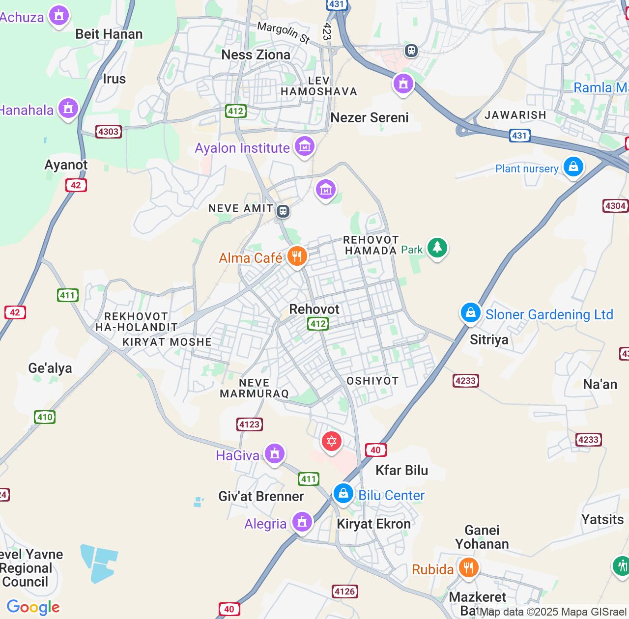 Map image for Intellectual Property Lawyers in Rehovot and Central District IP firms at coordinates  ; .