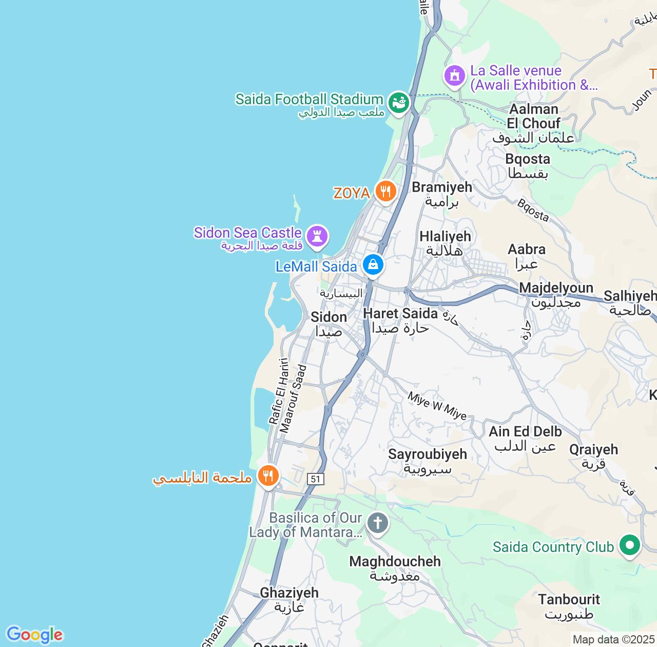 Map image for Intellectual Property Lawyers in Sidon and South Governorate IP firms at coordinates  ; .