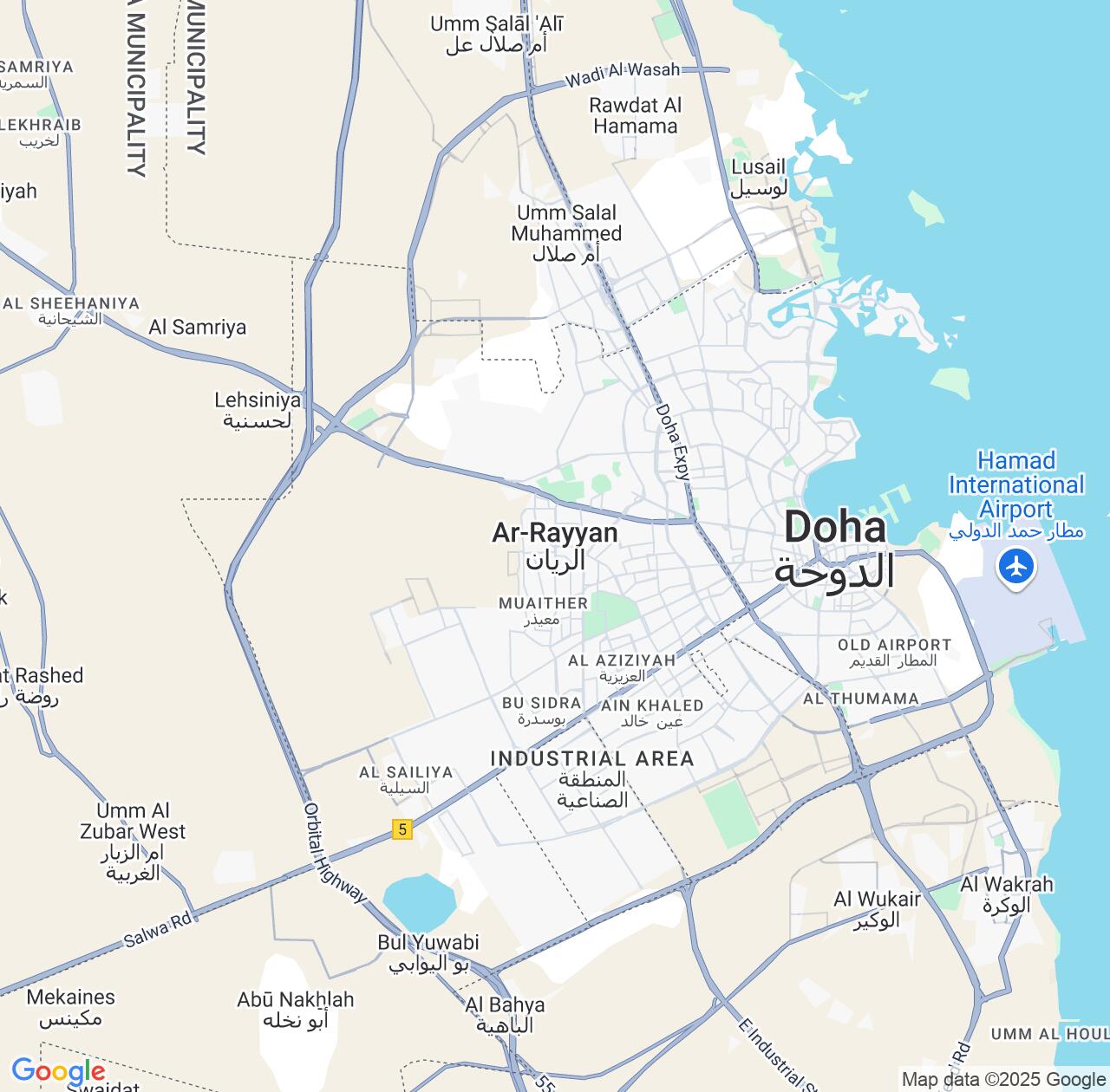 Map image for Intellectual Property Lawyers in Ar Rayyan and Baladīyat ar Rayyān IP firms at coordinates  ; .