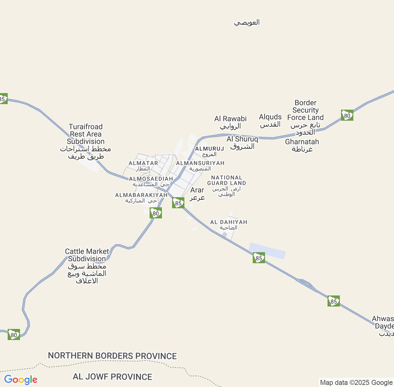 Map image for Intellectual Property Lawyers in Arar and Northern Borders Region IP firms at coordinates  ; .