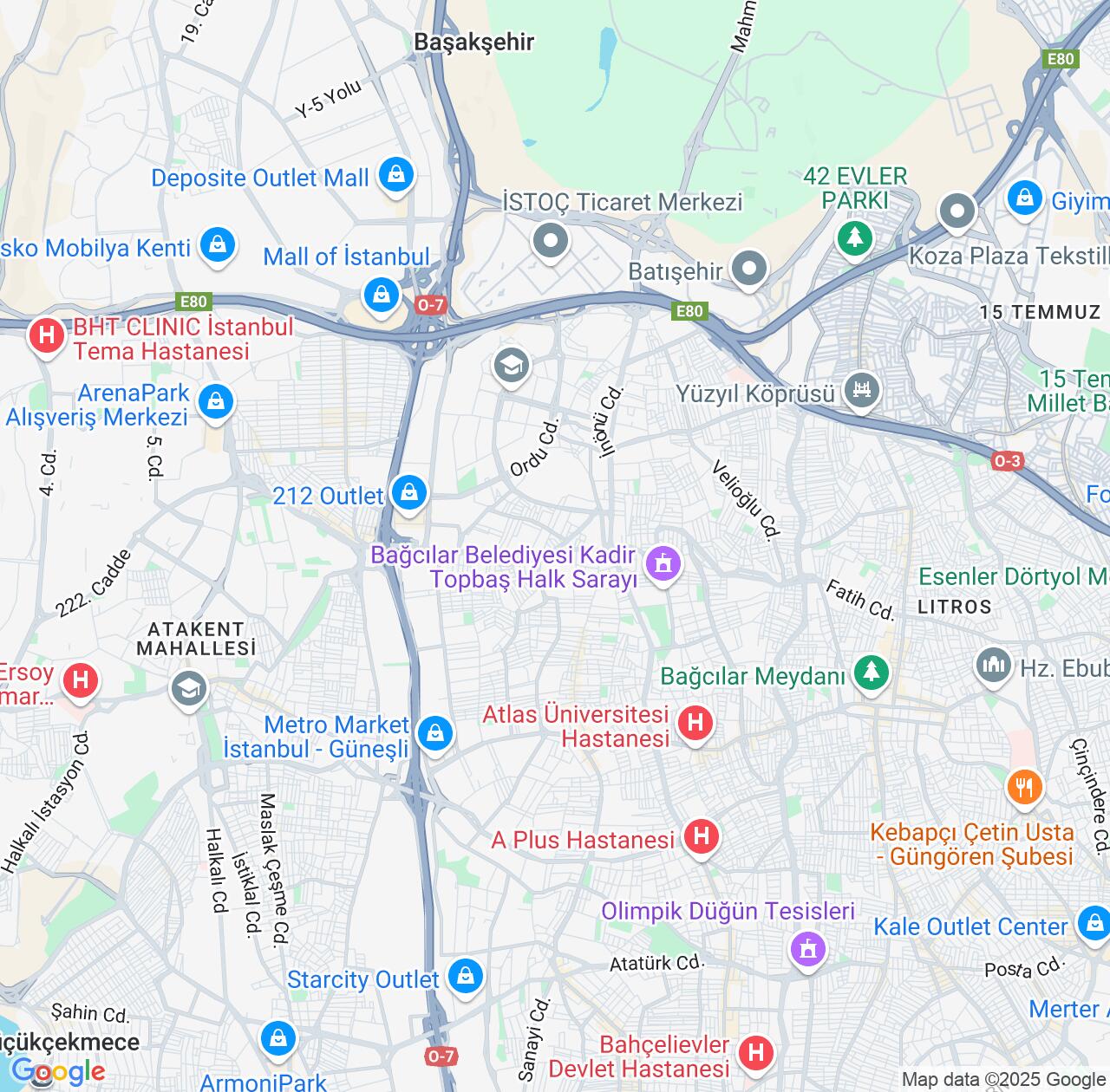 Map image for Intellectual Property Lawyers in Bagcilar and Istanbul IP firms at coordinates  ; .