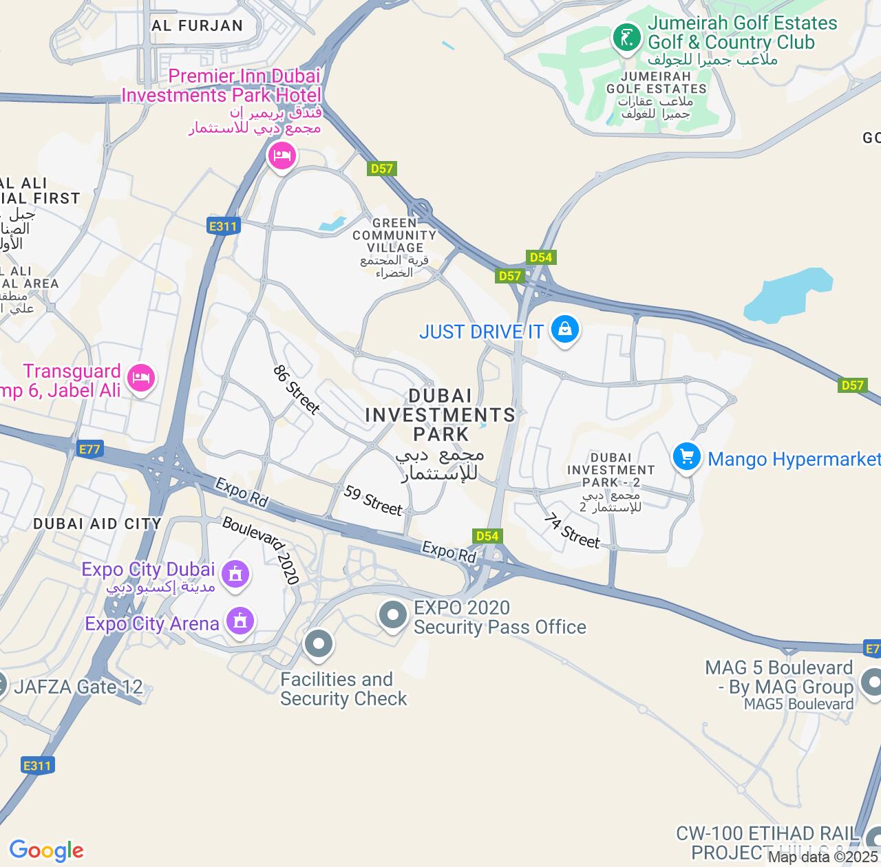 Map image for Intellectual Property Lawyers in Dubai Investments Park and Dubai IP firms at coordinates  ; .