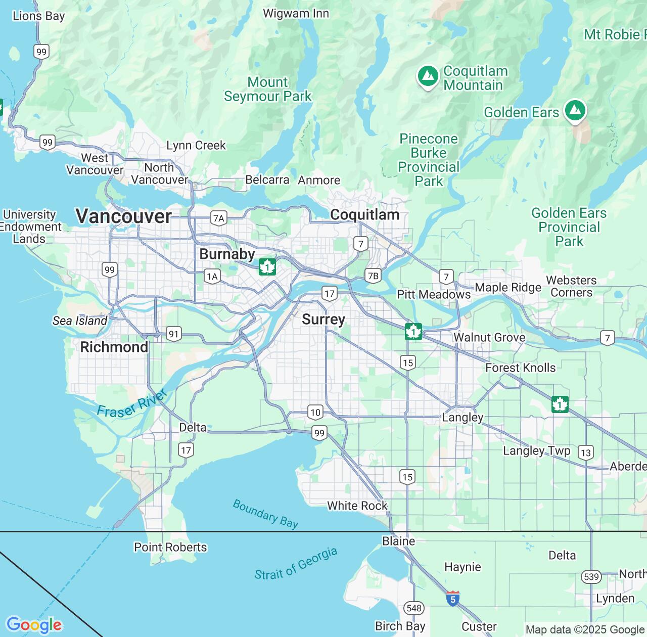 Map image for Intellectual Property Lawyers in Surrey and British Columbia IP firms at coordinates  ; .