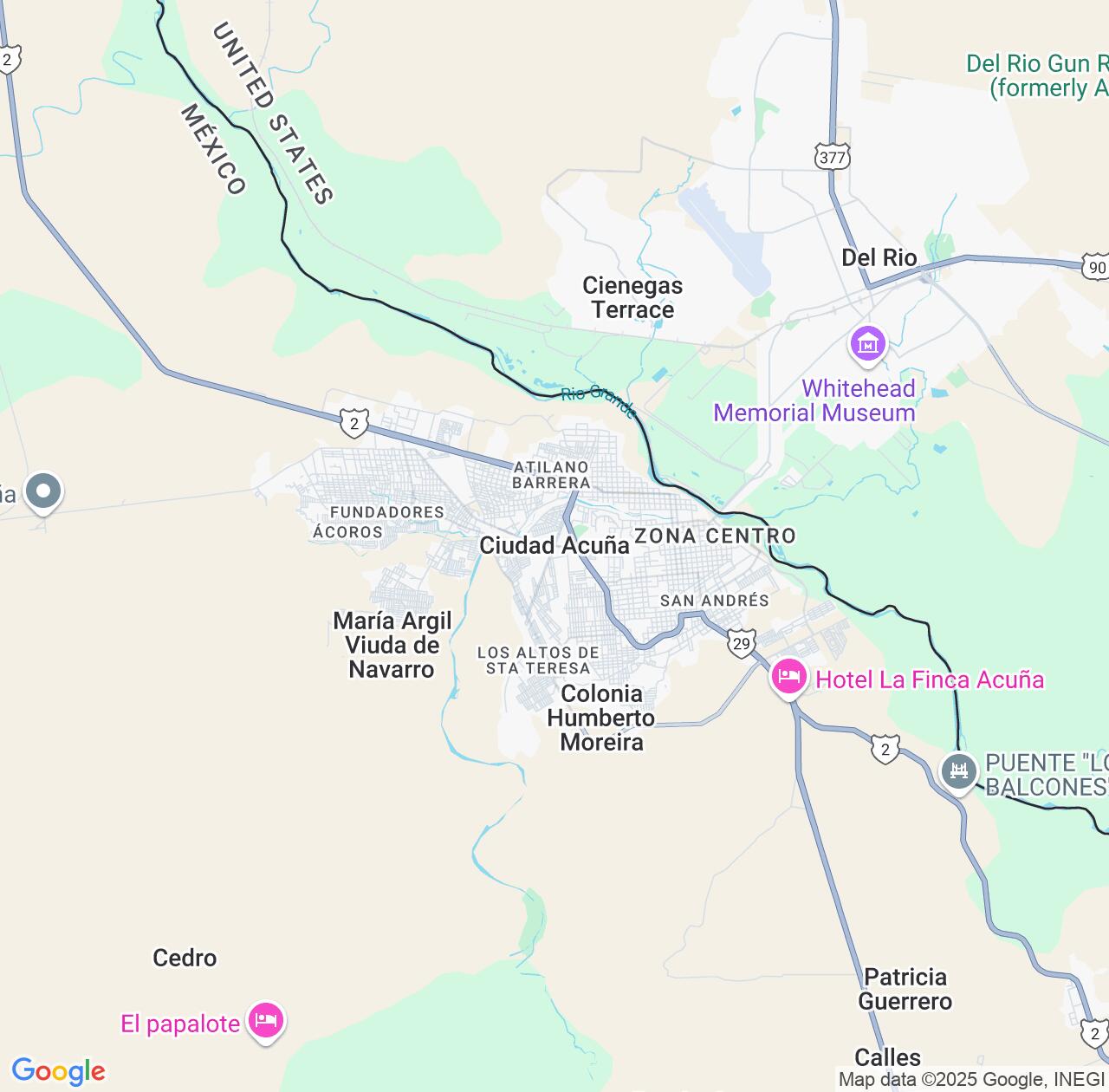 Map image for Intellectual Property Lawyers in Ciudad Acuna and Coahuila IP firms at coordinates  ; .
